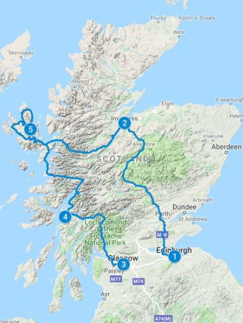 driving tours around scotland